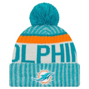 New Era NFL SIDELINE Winter Bobble Mätze - Miami Dolphins