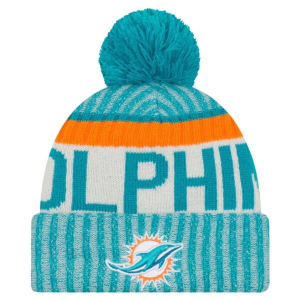 New Era NFL SIDELINE Winter Bobble Mätze - Miami Dolphins