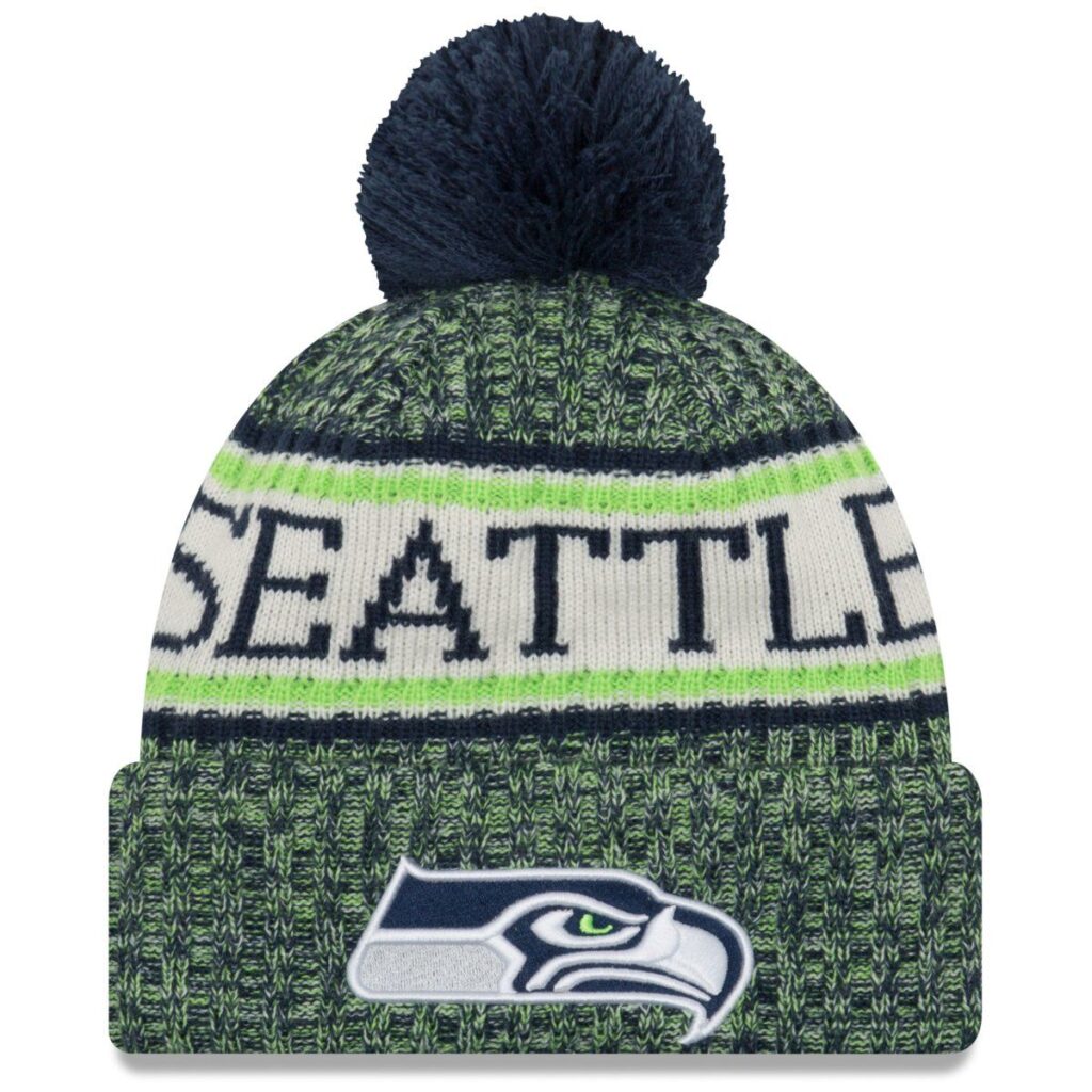New Era NFL Sideline Winter Bobble Mätze – Seattle Seahawks